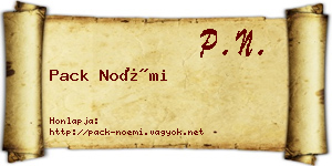 Pack Noémi névjegykártya